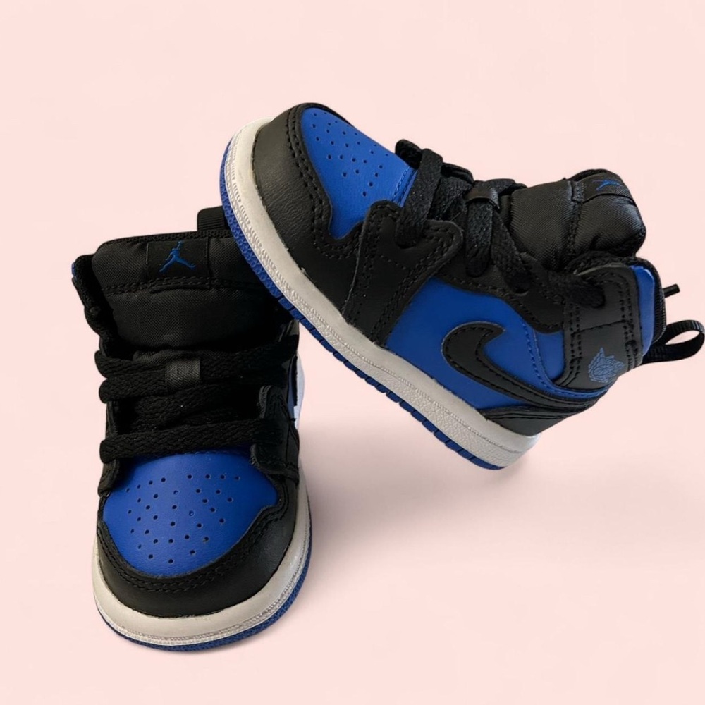 4C Infant/Toddler Air Jordan 1 Mid Black/Royal Blue Sneakers